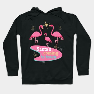 Retro Flamingos Midcentury Modern Christmas Hoodie